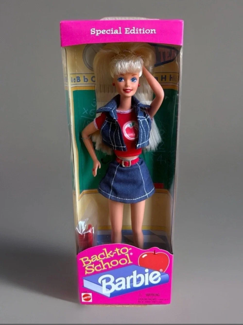 Back to School Barbie #17099 Apple Special Edition 1996 Denim New In Box - Picture 1 of 8